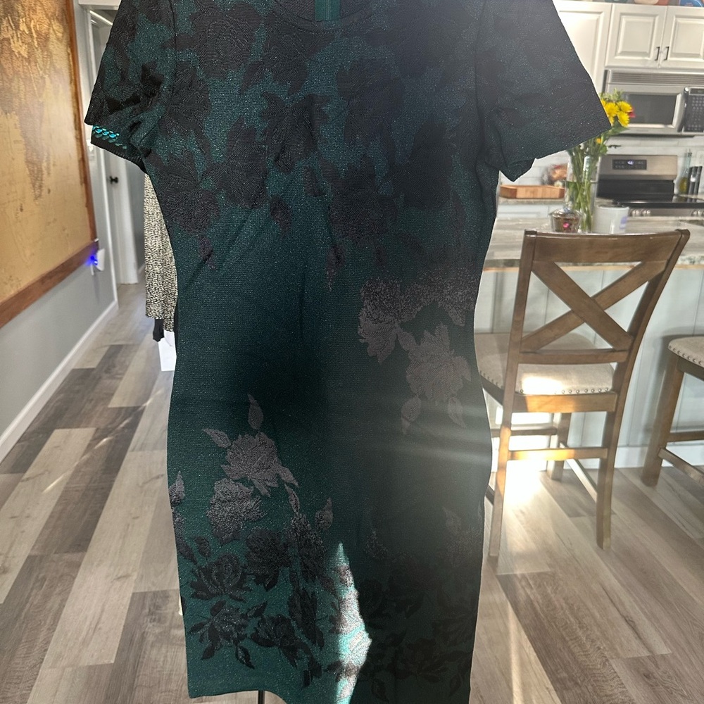 St. John Green Mini Sheath Cocktail Dress